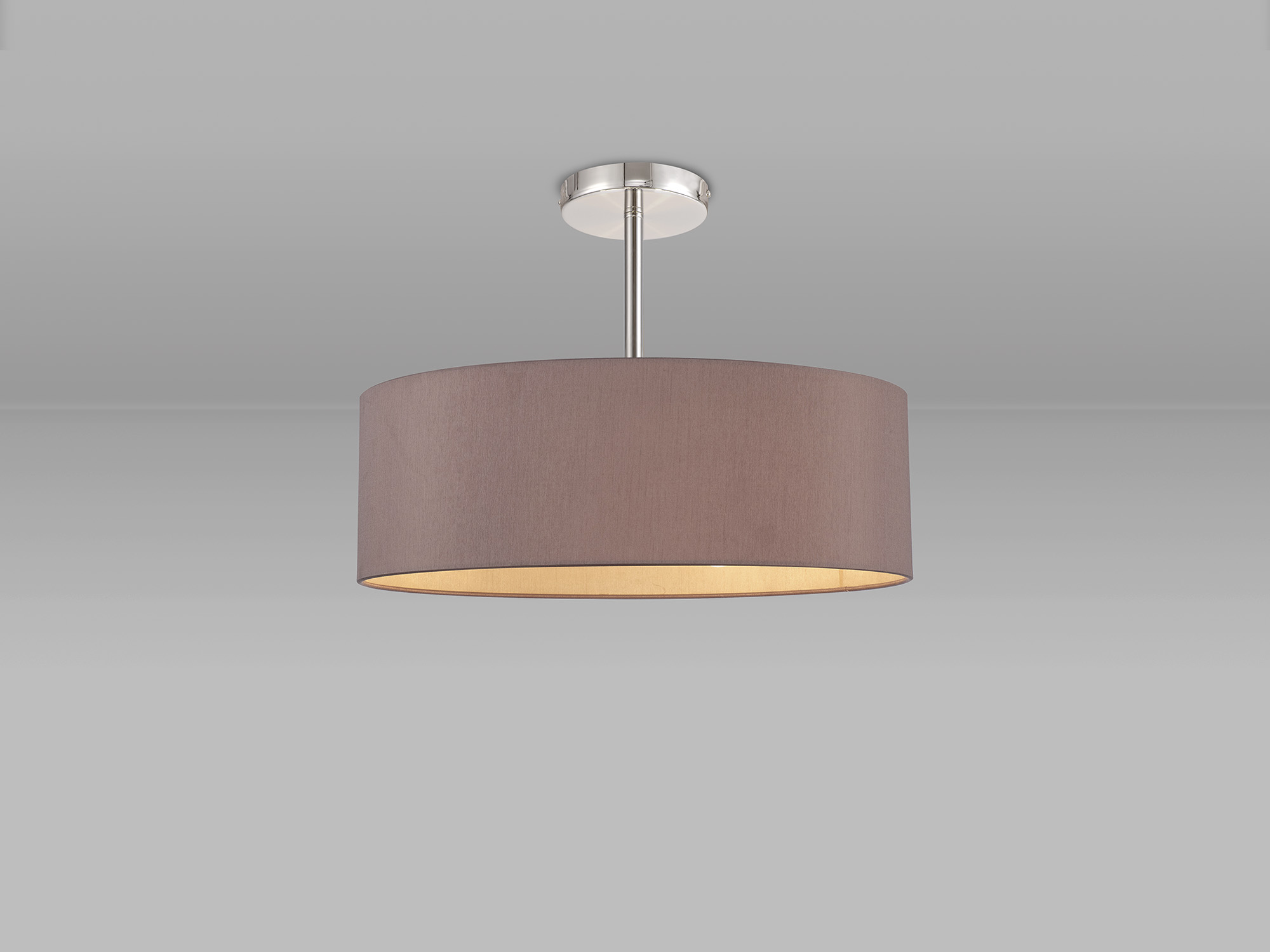Baymont 45cm Semi Flush 5 Light Polished Chrome, Taupe DK0724  Deco Baymont